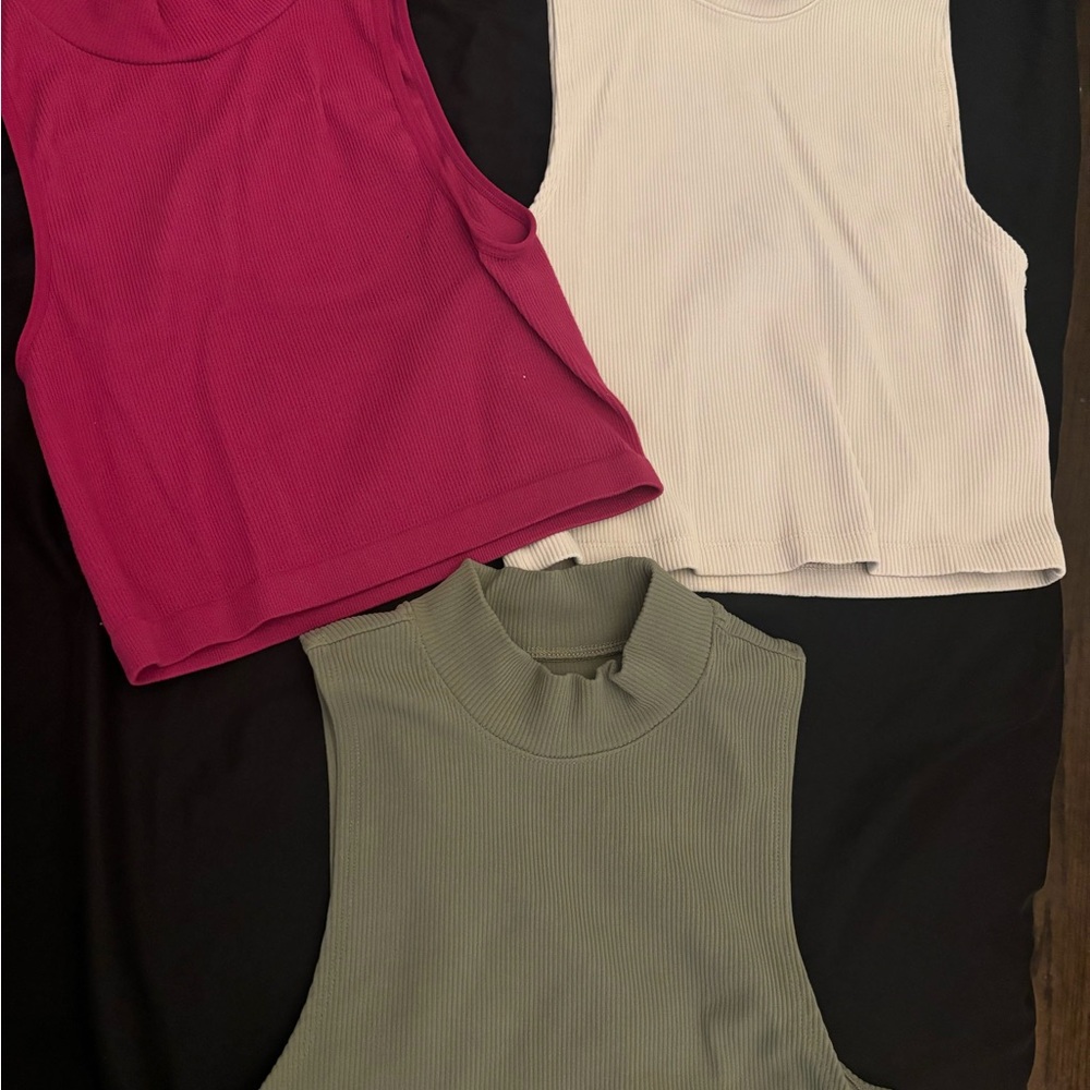 Sleeveless Ribbed Tank Top Trio